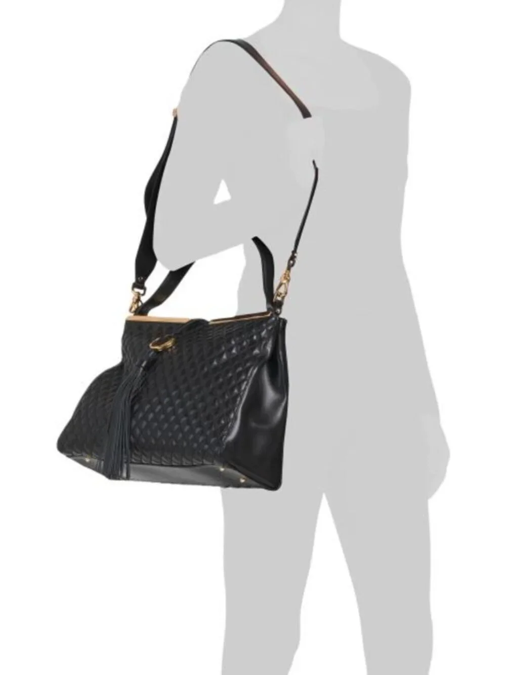 VALENTINO ORLANDI Made In Italy Leather Satchel With Gold Tone Bar Top And Tasse